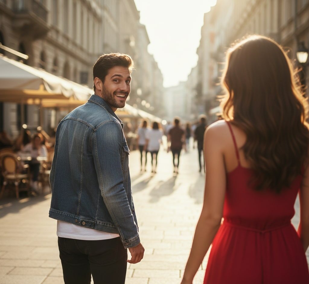 Couple en ville à Châtillon en tenue elegante, entre le style et la seduction